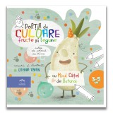 Cumpara ieftin Portia de culoare: Fructe si legume - Carte de colorat cu rime