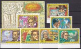 Comore 1978 muzica compozitori celebri MI 393-398 + bl.125 MNH, Nestampilat