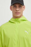 Puma jachetă de alergare Favorite culoarea verde, de tranziție, 523154