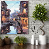 Set pictura pe numere (panza) Canal in Venetia 50x40 cm, Jad