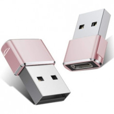 Adaptor mini USB tip C la USB, viteza rapida de transfer - Roz