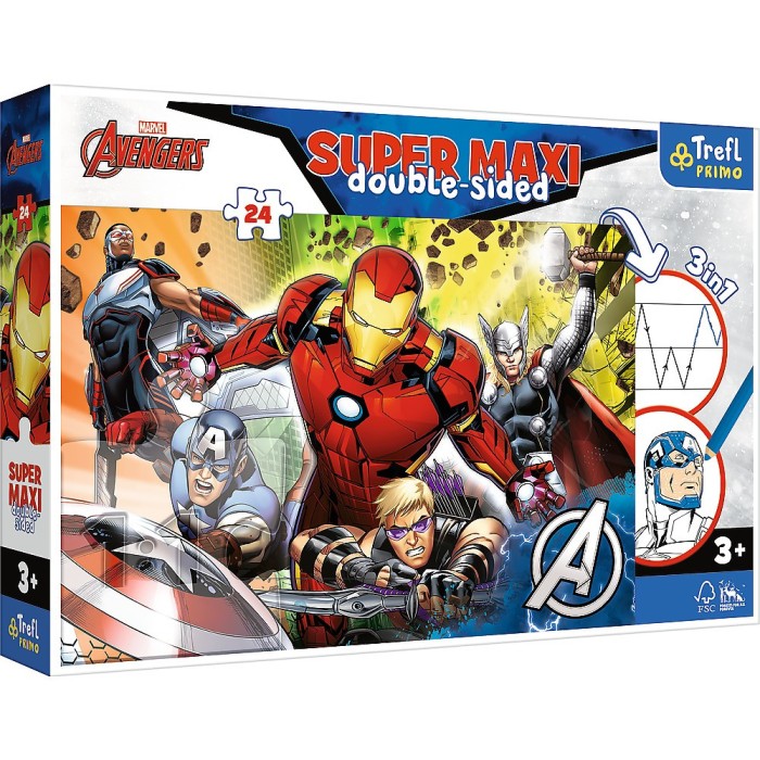 PUZZLE TREFL PRIMO 24 SUPER MAXI DISNEY MARVEL RAZBUNATORII PUTERNICI SuperHeroes ToysZone