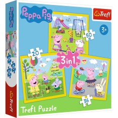 PUZZLE TREFL 3IN1 PEPPA PIG O ZI ANIVERSARA foto