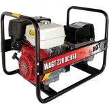 AGT WAGT 220 DC HSB - Generator sudura 6.5 kVA 40-220 A Honda GX 390 13 CP benzina fara plumb pornire mecanica voltmetru contor ore functionare protec