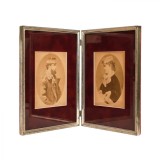 Domnitorul Carol I și principesa Elisabeta, set de două fotografii de cabinet, cca. 1880