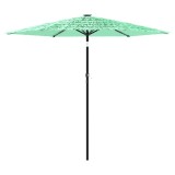 Umbrela soare de gradina cu stalp din otel verde 268x268x226 cm
