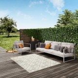 Cumpara ieftin Covor Premium Belgian Model Elis 48731-960, Marime 80 x 150 cm, Crem, Negru, Antialergic, Polipropilena, Living, Dormitor, Sufragerie, Birou