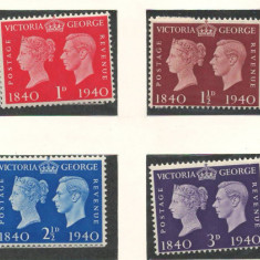 Marea Britanie 1940 Mi 215/20 MNH - 100 de ani de timbre