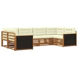 vidaXL Set de canapele de exterior cu pernă 6 pcs Natural și Crem 3383763
