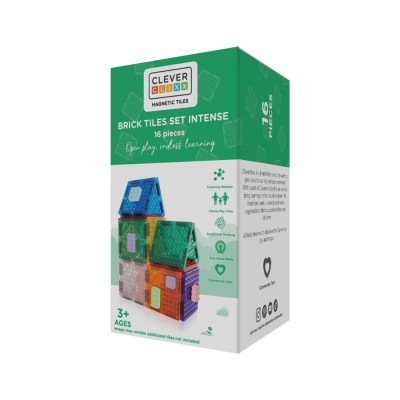 Set magnetic de construit Brick Tiles 16 piese, Cleverclixx foto