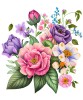 Sticker decorativ, Flori, Multicolor, 64 cm, 1216STK-6