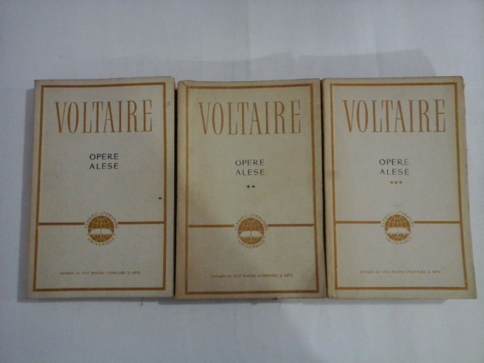 VOLTAIRE (3 volume) - CLASICII LITERATURII UNIVERSALE - BASTILIA, HENRIADA, BRUTUS