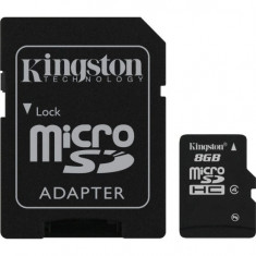Card de Memorie MicroSD Kingston 8 GB Clasa 4 Adaptor SD foto