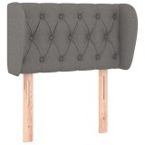 Cumpara ieftin Tablie de pat cu aripioare gri inchis 83x23x78/88 cm textil