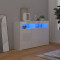 Servanta cu lumini LED, alb extra lucios,115,5x30x75 cm GartenMobel Dekor