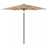 Umbrela soare de gradina cu stalp din otel, maro 268x268x226 cm