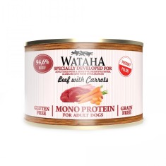 Conserva Wataha MONO PROTEIN Pentru Caine Adult, 94, 6% Carne, Cu Vita Si Morcov, 200g