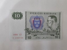Suedia 10 Kronor 1990 Noua foto