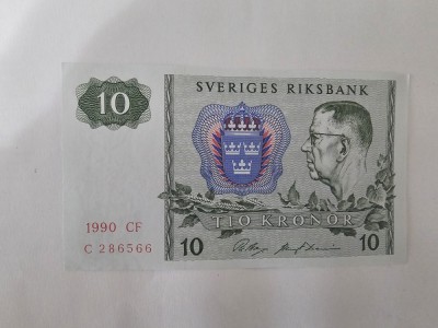 Suedia 10 Kronor 1990 Noua foto