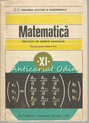 Matematica. Manual Pentru Clasa a XI-a - Constantin Udriste, Valeria Tomuleanu foto
