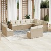 VidaXL Set canapele de grădină cu perne, 12 piese, bej, poliratan 3258873