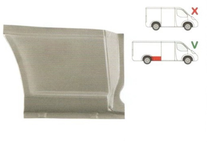Segment reparatie aripa spate Mercedes Vito, Clasa V Viano , 2004-2010 Partea Dreapta, Spate, lungime 1240 mm , inaltime 1255 mm, Model Lung , in fat