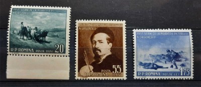 Timbre 1957 - 50 de ani de la moartea lui Nicolae Grigorescu,MNH foto