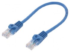 Patch cord UTP Cat5e albastru 0,25m foto