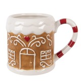 Cumpara ieftin Cana Craciun Casuta Turta Dulce ceramica multicolora 14x10x10 cm / 350 ml