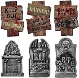 Set de 6 decoratiuni de Halloween ALINILA, plastic/ metal, multicolor