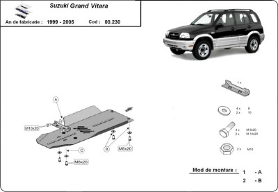 Scut metalic cutie de viteze Suzuki Grand Vitara 1998-2005 foto