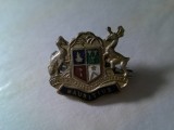 Insigna veche - Stema Mauritius , metal si email , h= 2,2cm , ac relipit
