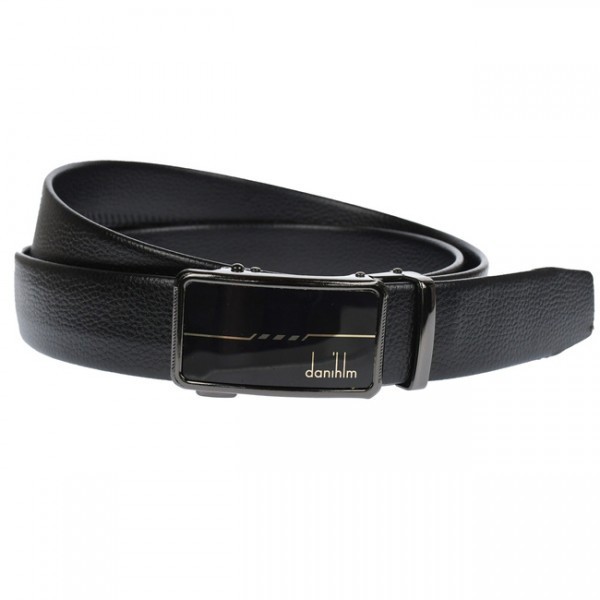 Curea barbati, casual-eleganta, din piele naturala latime 3.5 cm, negru - CK204N