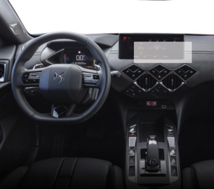 Folie protectie display navigatie Duragon, din silicon, pentru DS Automobiles DS 3 Crossback 2018+, transparenta, anti-shock, kit instalare