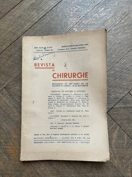 Revista de Chirurgie Anul XLVII Nr. 3-6 1944