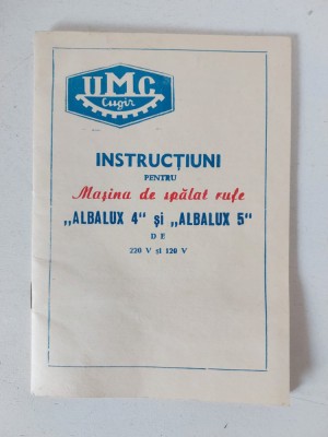 Pliant vechi Instructiuni pentru Masina de spalat rufe Albalux 4 si Albalux 5 foto