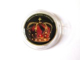 Romania 50 Bani color argint aUNC editie limitata casa regala:Coroana de otel