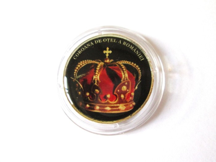Romania 50 Bani color argint aUNC editie limitata casa regala:Coroana de otel