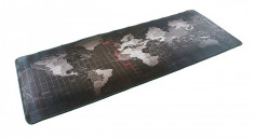 MousePad Profesional pentru Mouse si Tastatura cu Imprimeu Harta Lumii, Dimensiuni 80x30cm foto