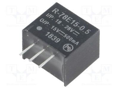 Convertor DC/DC 7,5W RECOM, Intrare 18-28VDC, Ieșire 15VDC, 0,5A foto