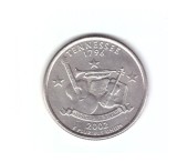 Moneda SUA 25 centi/quarter dollar 2002 P Tennessee 1796, stare buna, curata