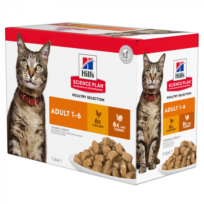 Hill&amp;#039;s Science Plan Feline Adult Pui &amp;amp; Curcan 12 x 85g