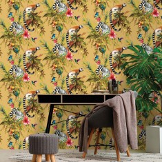 DUTCH WALLCOVERINGS Tapet ?Lemur?, ocru foto