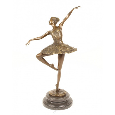 Balerina-statueta din bronz pe un soclu din marmura KF-92 foto