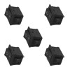 Set 5 Mini Intrerupatoare On/Off Negre, 6A 250V, 10A 125V, Montaj 19x12mm, Terminale 4.8mm