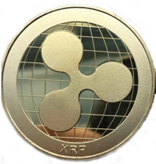 Moneda Suvenir Ripple XRP, diametru 40 mm, Auriu foto