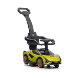 Taxi Bebelusi Leziter Lamborghini Verde cu Maner Parinte, Muzica, Faruri, Compartiment Depozitare