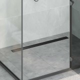 vidaXL Scurgere de duș 2 &icirc;n 1 cu sifon 360&deg; Negru 90 cm 42015971