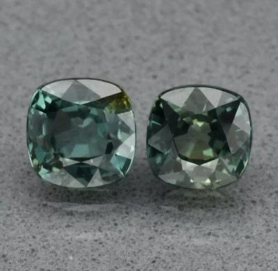 Safire pereche verzi 1.28 ct foto