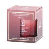 Lumanare parfumata in borcan sticla aroma Chihlimbar si Lemn Cedru 10 x 10 cm